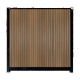 WPC Schutting Compleet Verticaal incl. 1 paal 184 x188 cm Zwart + Teak Rhombus