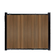WPC Schutting Compleet Verticaal incl. 1 paal 184 x188 cm Zwart + Teak Geborsteld