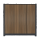 WPC Schutting Compleet Verticaal incl. 1 paal 184 x188 cm Antraciet + Teak Rhombus Schaduw