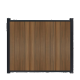 WPC Schutting Compleet Verticaal incl. 1 paal 184 x188 cm Antraciet + Teak Geborsteld
