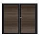 WPC Schutting Compleet Horizontaal incl. 1 paal 184 x185 cm Zwart + Donkerbruin Rhombus Schaduw