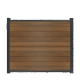 WPC Schutting Compleet Horizontaal incl. 1 paal 184 x185 cm Antraciet + Teak Geborsteld